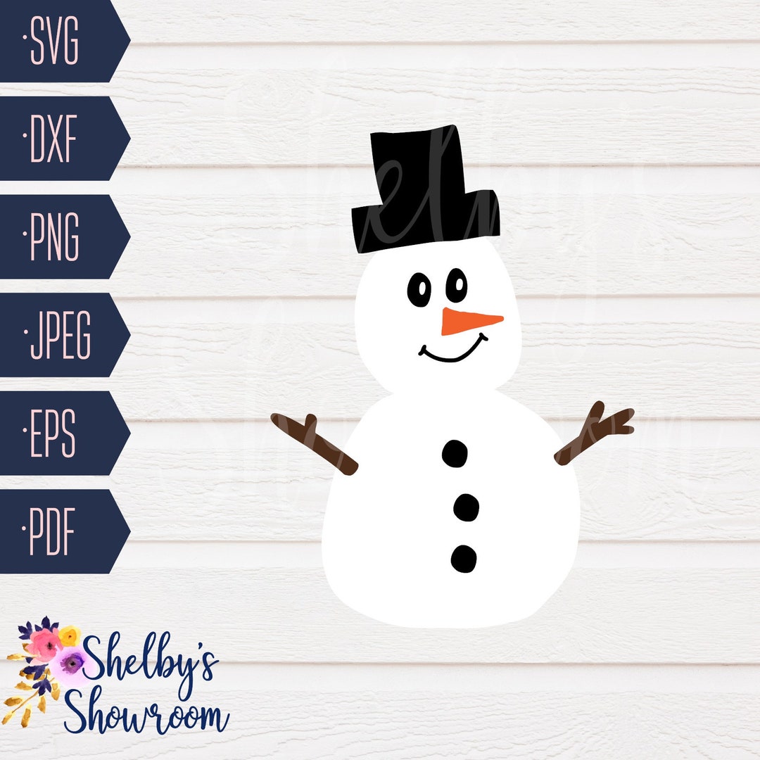 Snowman SVG, Snow Cute SVG, Cute Snowman Cut File, Distressed Christmas
