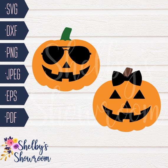 Download Cute Pumpkin Svg Cut File For Halloween Pumpkin With Bow Etsy