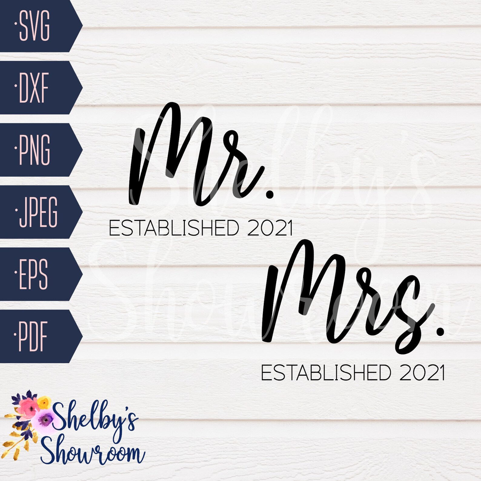 Mr. and Mrs. Established 2021 SVG Mr. and Mrs. Est. 2021 | Etsy
