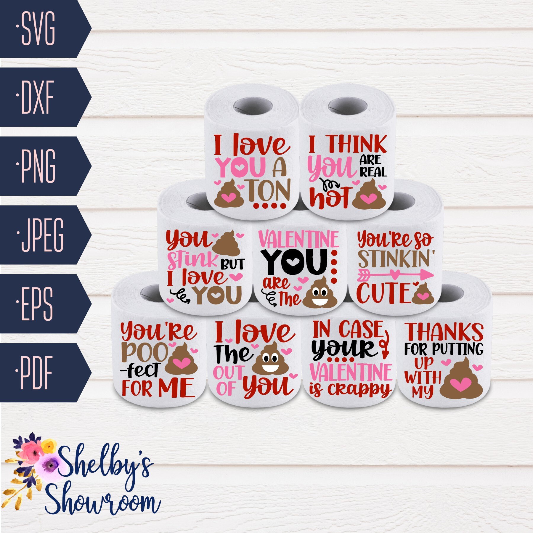 Valentines Day Toilet Paper Roll SVG Bundle Valentines TP Gag Etsy