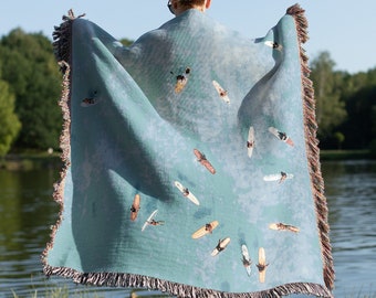 Manta tejida para playa de surf, regalo de casa de playa hawaiana para surfistas, manta de algodón 100 % con flecos, tapiz de estilo vintage