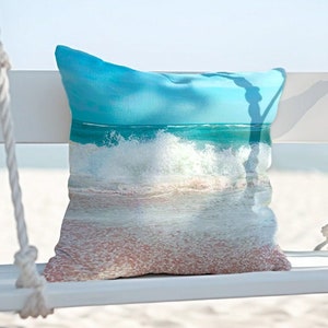 Pastal Pink Beach Coastal Accent Pillow Beach House Decorative Throw Pillow Ocean Indoor Outdoor Pillow Cover Square / Lumbar Pillow Case