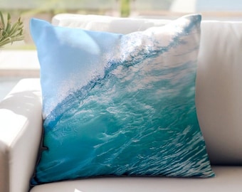 Coastal Accent Pillow Beach House Decorative Throw Pillow Gift for Surfer Ocean Indoor Outdoor Pillow Cover Sea Square / Lumbar Pillow Case