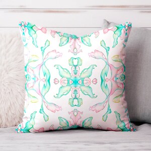 Pastel Accent Pillow Light Symmetrical Abstract Watercolor Decorative Throw Pillow Indoor Outdoor Pillow Cover Square / Lumbar Pillow Case
