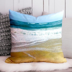 Beach House Accent Pillow Coastal Decorative Throw Pillow Gift for Surfer Ocean Indoor Outdoor Pillow Cover Sea Square / Lumbar Pillow Case
