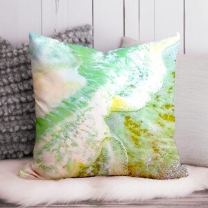 Sea Foam Beach House Decorative Throw Pillow Coastal Accent Pillow Ocean Indoor Outdoor Pillow Cover Sea Square / Lumbar Pillow Case