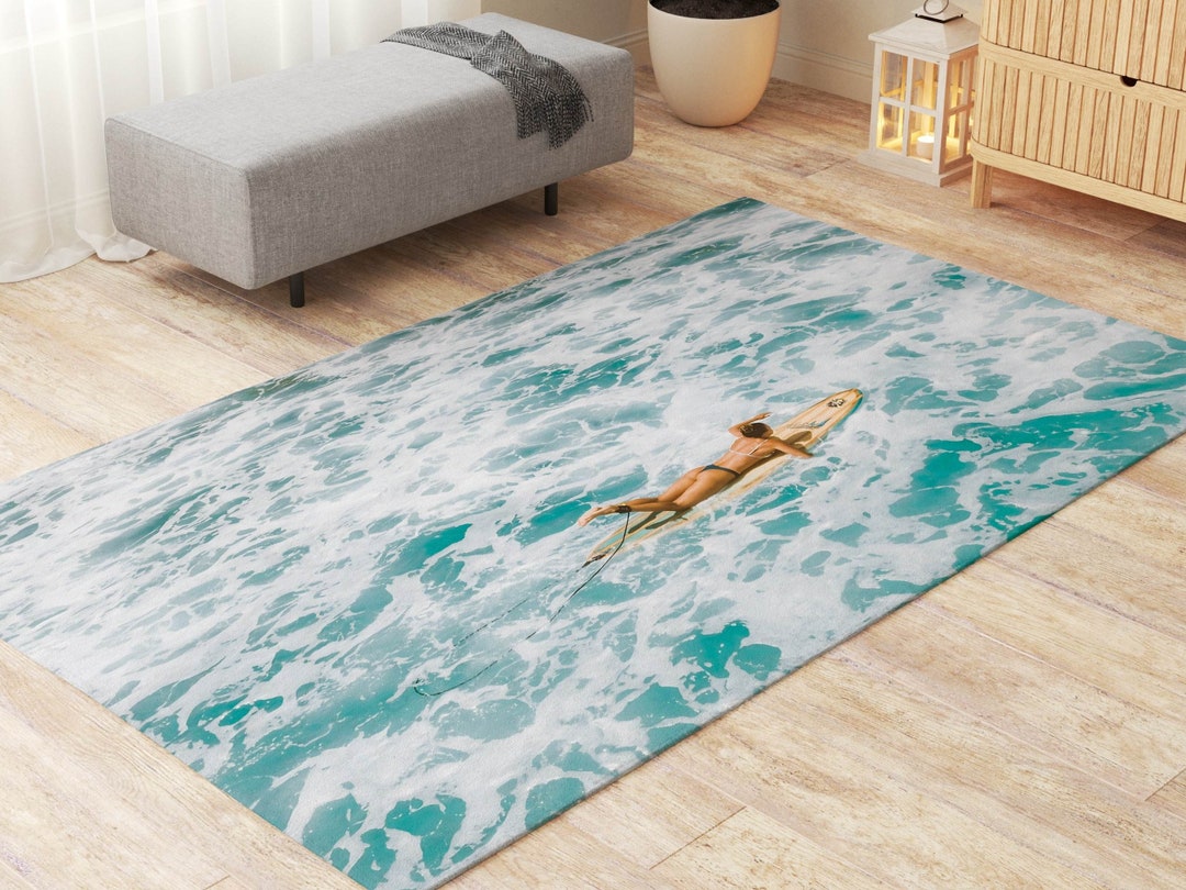 Surfing Beach Rugs Hawaii Beach House Living Room Bedroom - Etsy
