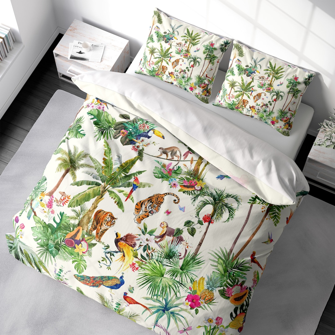 Duvet Cover Tropical Jungle Duvet Cover Set Nursery Palm Tree Forest