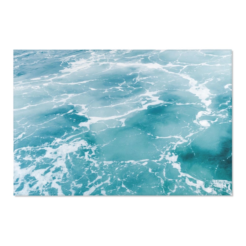 Ocean Texture Rug Coastal Rug Water Texture Rugs for Living Room Housewarming Gift for ...
