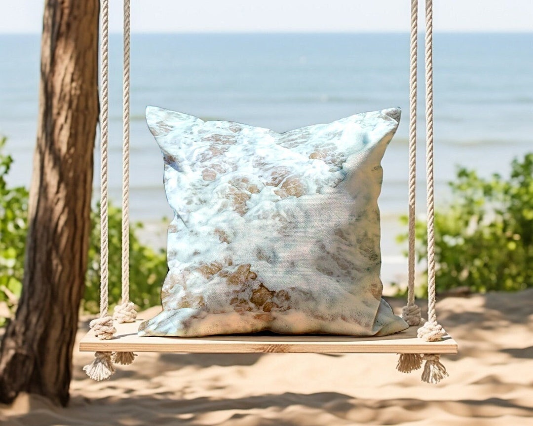 Ocean teal texture outdoor lumbar throw pillow deals