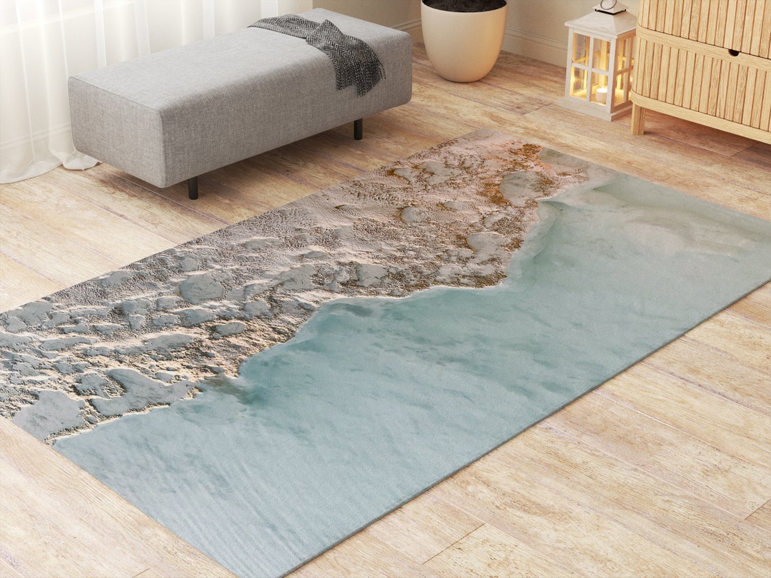 Coastal Beach Rugs Housewarming Gift for Surfer Ocean Coastal Living ...