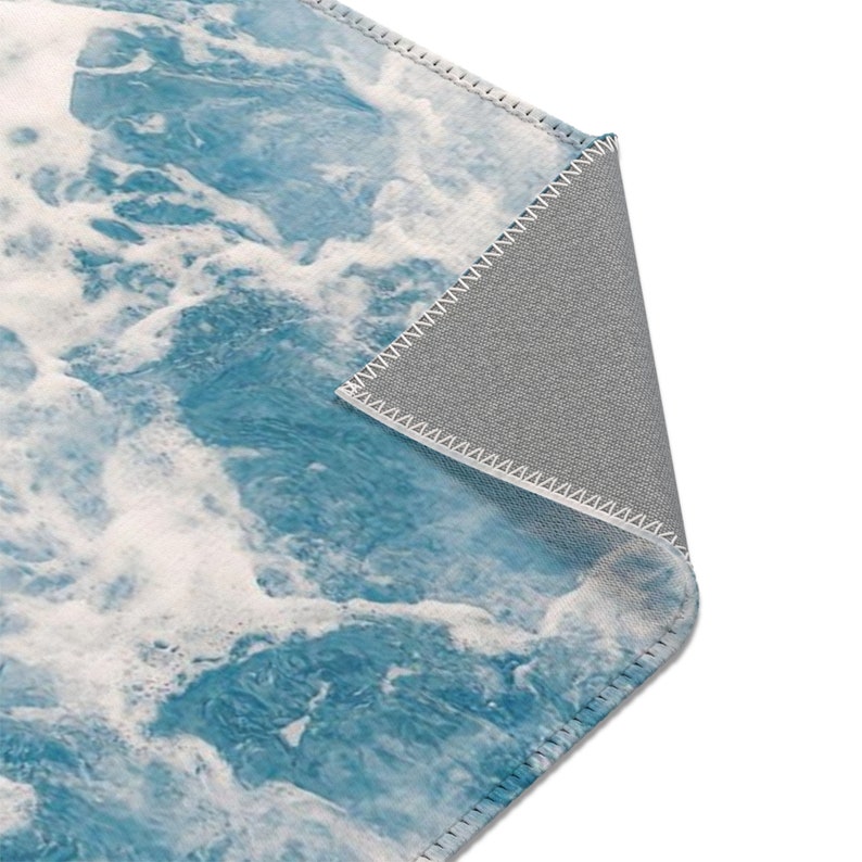 Water Print Rug Coastal Rug Water Texture Rugs for Living Room Housewarming Gift for ...