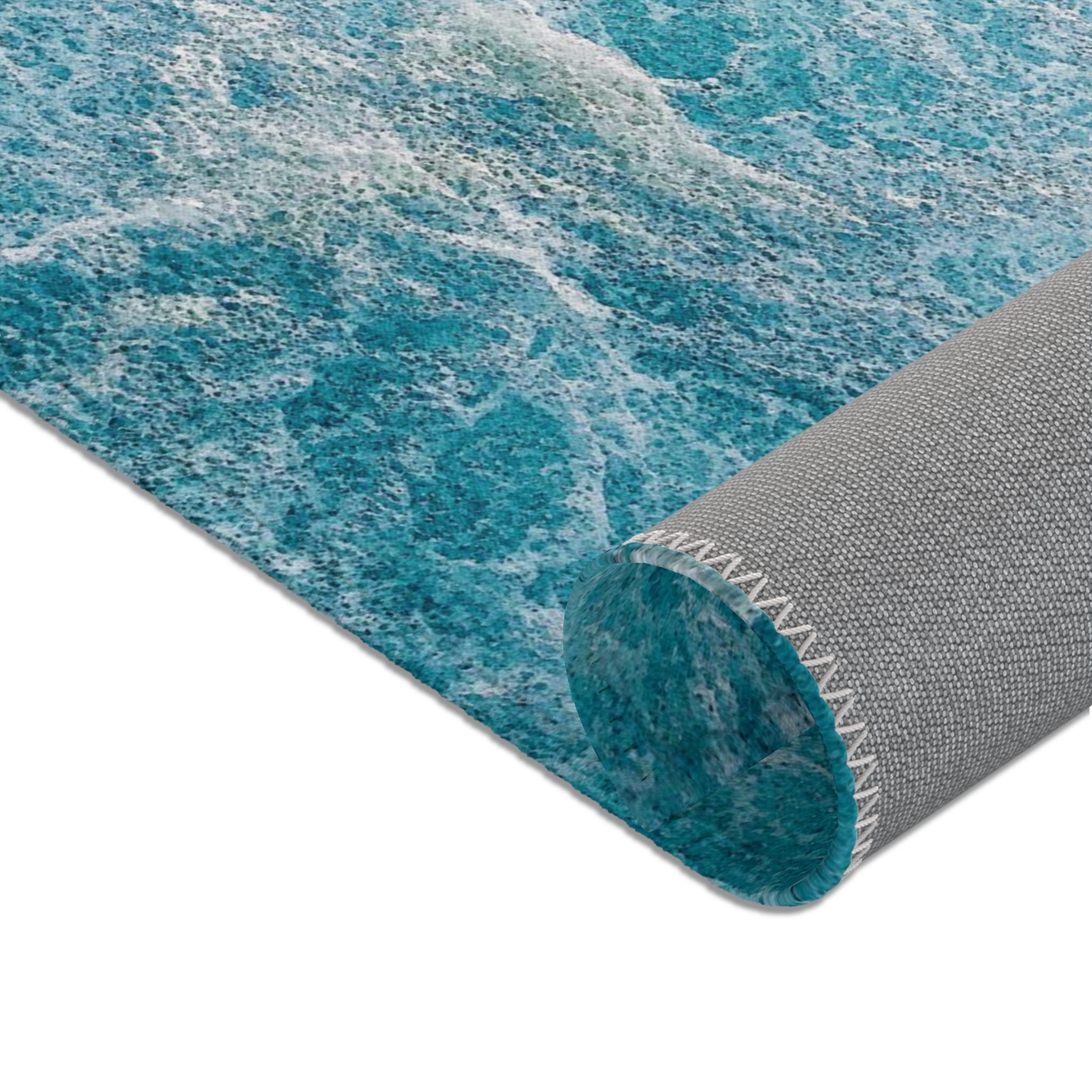 Water Rug Round Coastal Rug Aqua Water Rugs for Living Room Housewarming Gift for ...