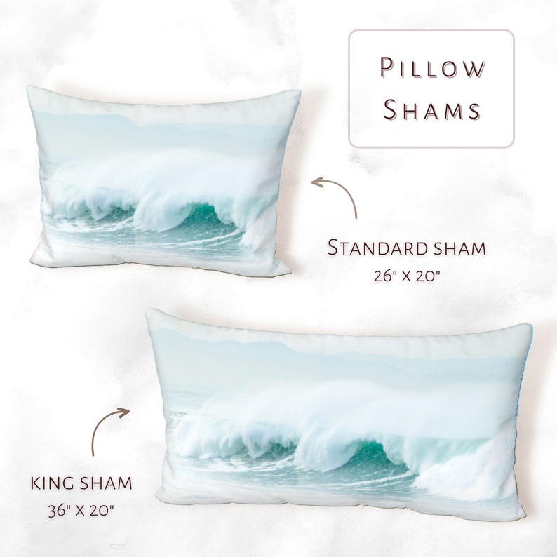 Conjunto de capa de edredom costeira Ocean Wave Minimal Beach Bedding, capa de edredom de luxo Seascape King Queen Full Double Twin. 100% algodão acetinado imagem 5