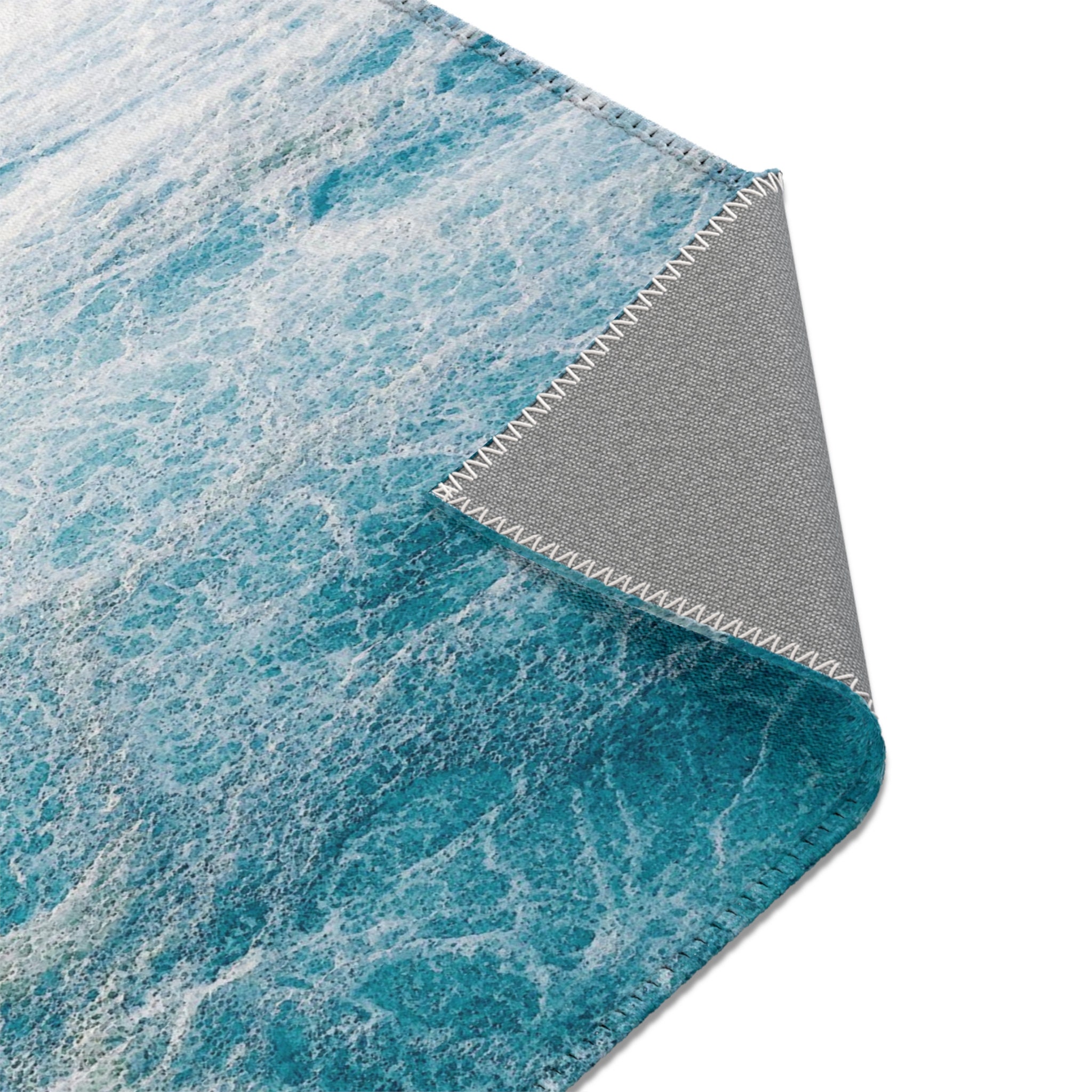 Water Rug Round Coastal Rug Aqua Water Rugs for Living Room Housewarming Gift for ...