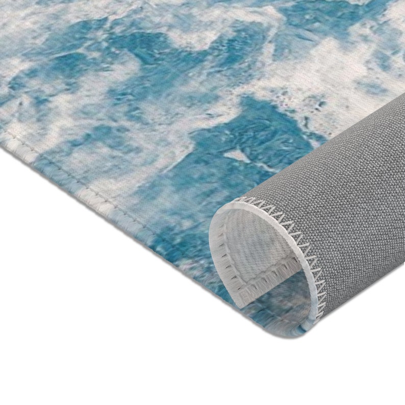 Ocean Texture Rug Coastal Rug Water Texture Rugs for Living Room Housewarming Gift for ...