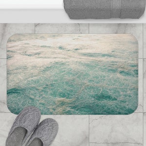 Strand Badematte Farbverlauf Ozean rutschfeste Memory Foam Küsten Badematte für Badezimmer Dekor oder Einweihungsgeschenk