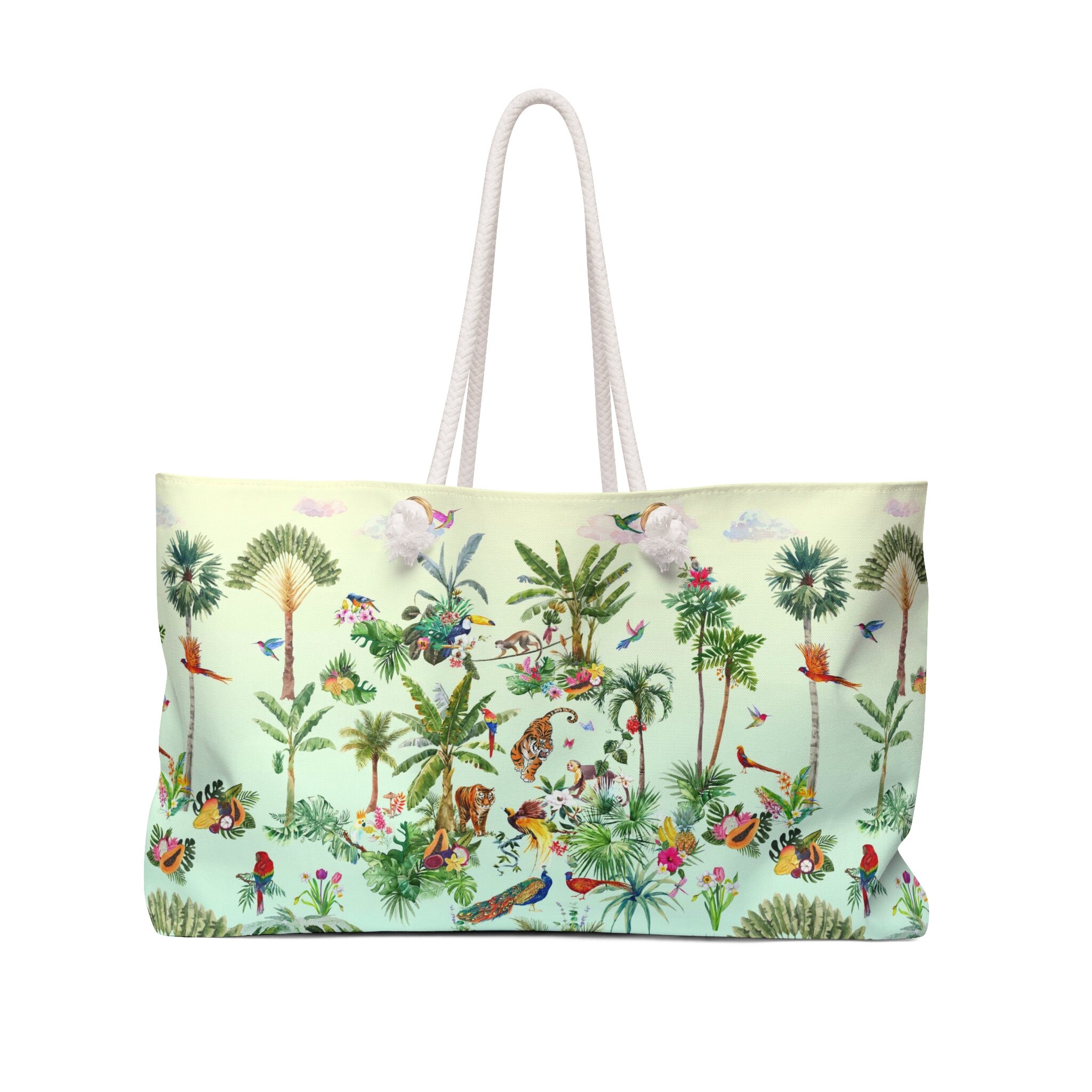 Palm Print Oversized Weekender Bag, Palm Tree Summer Aesthetic Gift