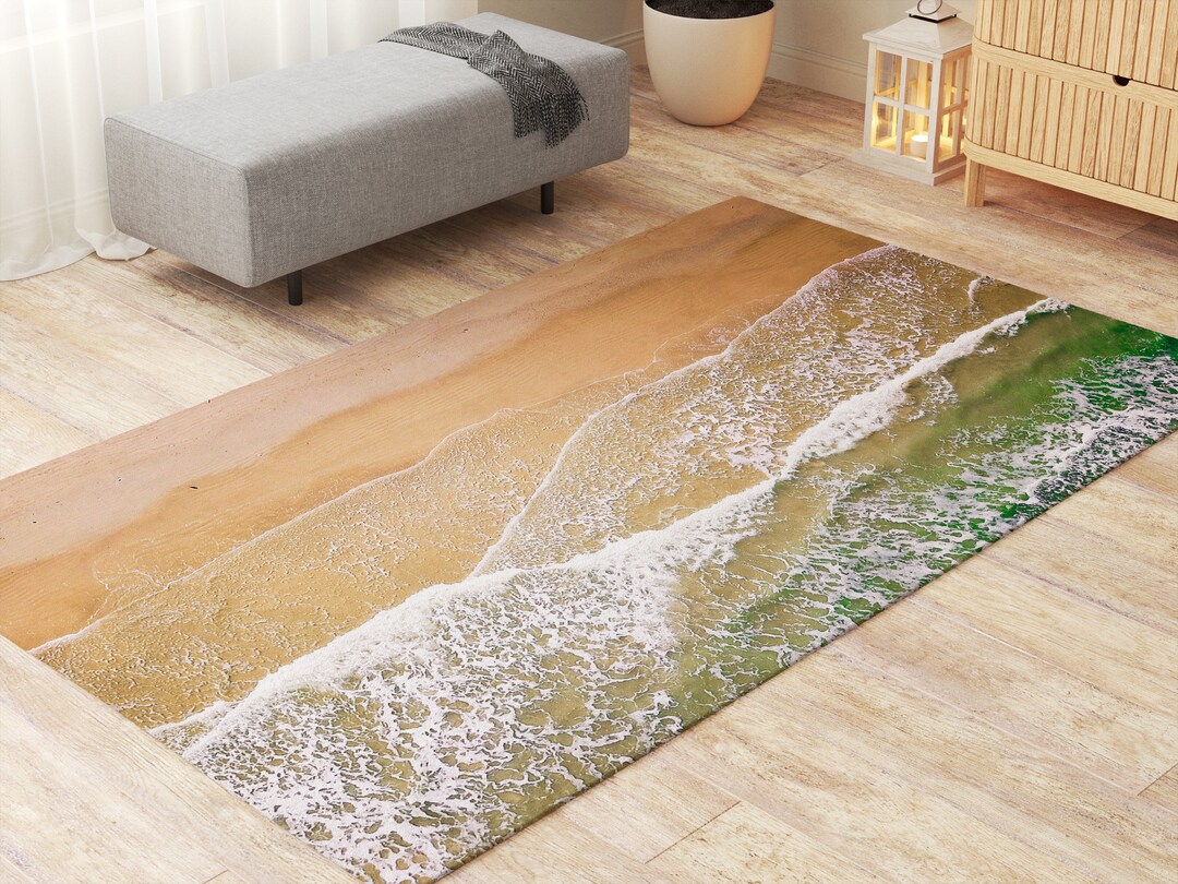 Coastal Beach Rugs for Living Room Housewarming Gift for Surfer Ocean ...