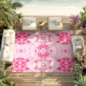 Elegant Pink Rug Girlish Aesthetic Whimsical Dreamy French Luxurious ...