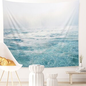 Küstenstrand Tapisserie Ozeanlandschaft Meerlandschaft Innenwandteppich Strandwanddekor für Einweihungsgeschenk für Surfer oder Fotohintergrund