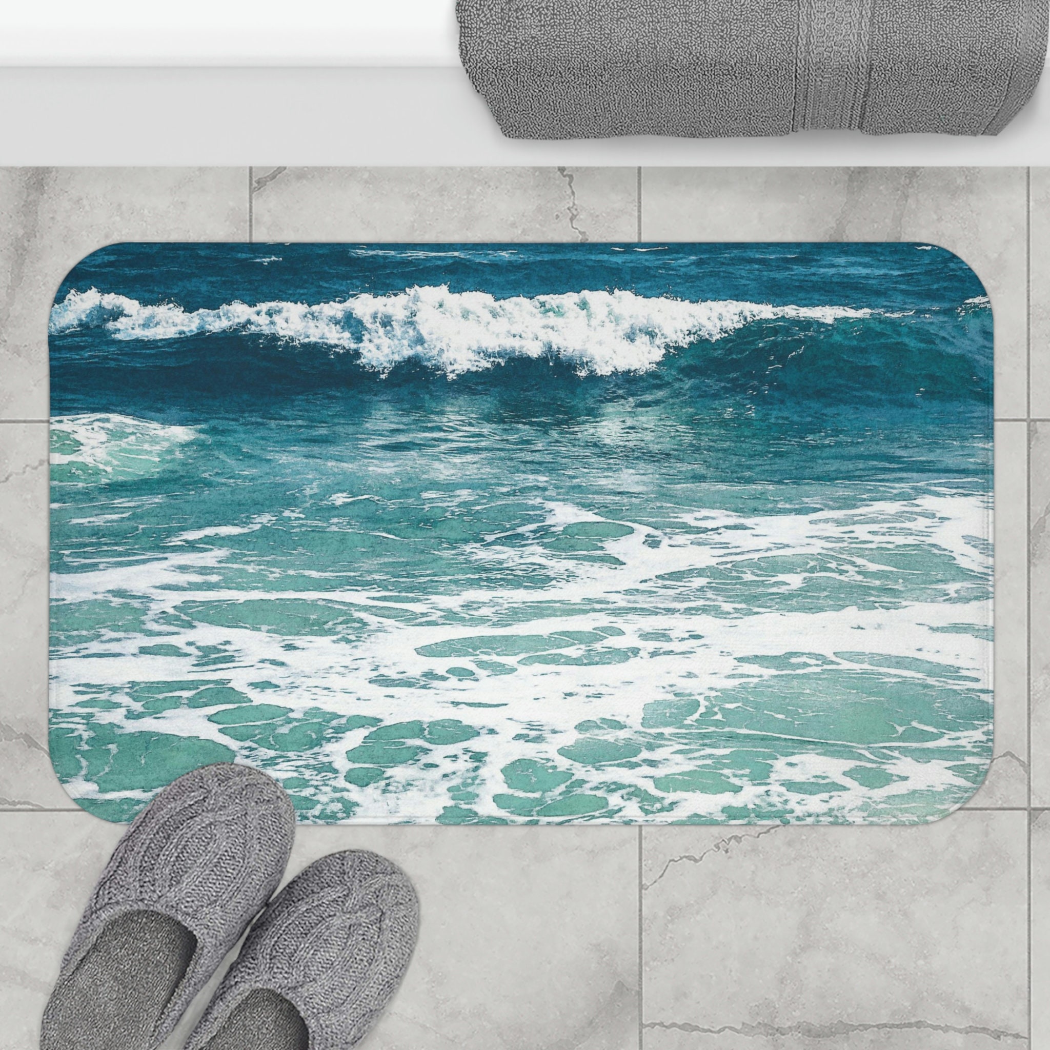 Sea Life Serenade Coastal Memory Foam Cushioned Floor Mat