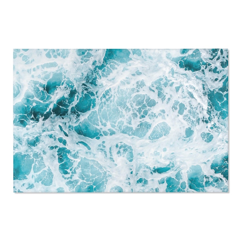 Ocean Texture Rug Coastal Rug Water Texture Rugs Housewarming Gift for Surfer Aqua Ocean ...