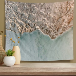 Strand Tapisserie Wandteppich an der Küste des Ozeans Strandhaus-Wanddeko für Housewarming-Geschenk für Surfer oder Fotohintergrund