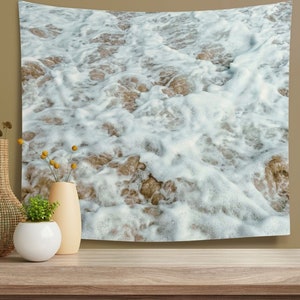Beige Strand Tapisserie Küstensand Strand Indoor Wandteppich Boho Ozean Wanddekoration für Housewarming Geschenk für Surfer oder Foto Hintergrund