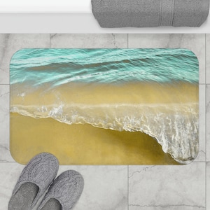 Strand-Badematte Ocean Wave Rutschfeste Memory-Schaum Küstenbadematte für Badezimmerdekor oder Einweihungsgeschenk