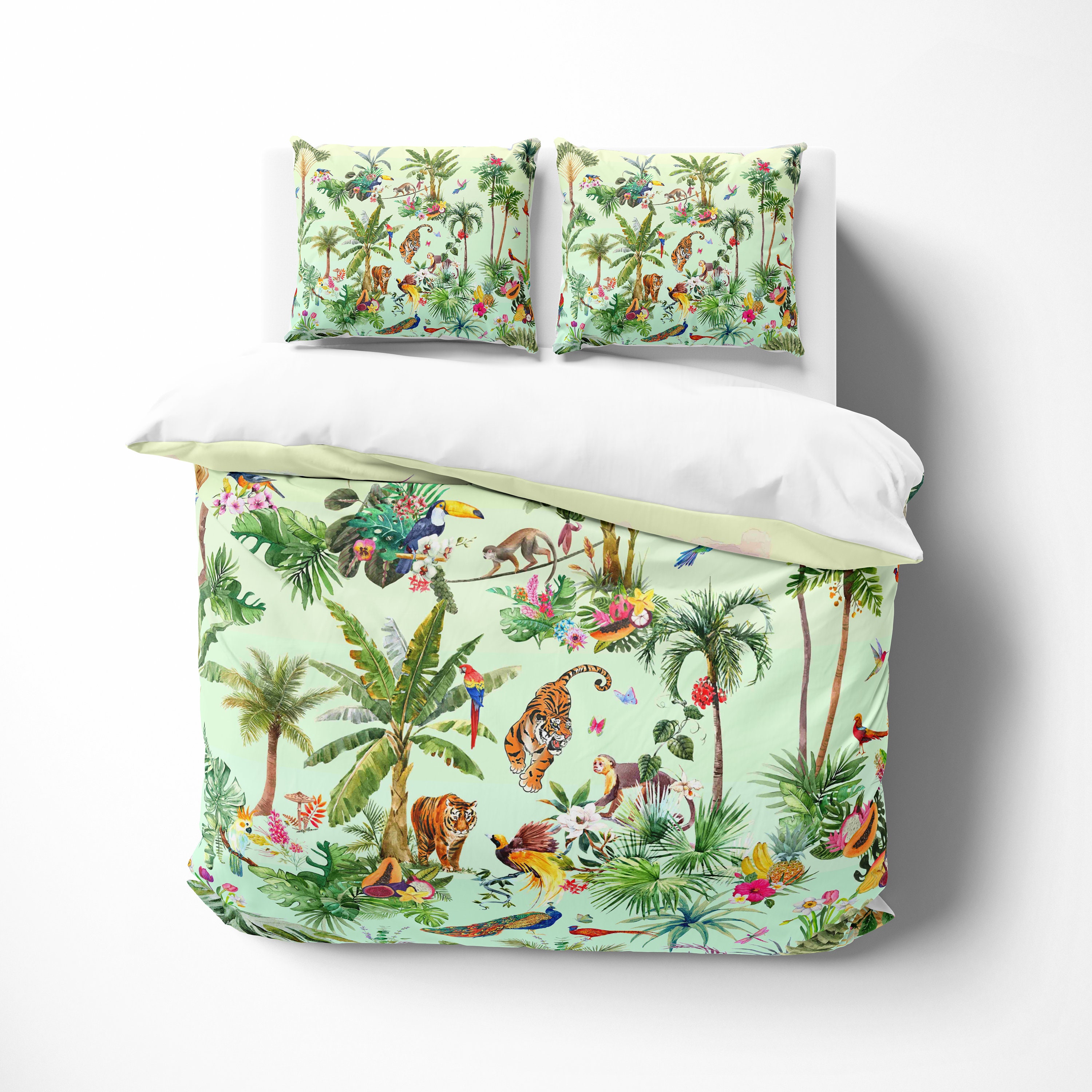 Set Biancheria Da Letto Queen Size Con Limoni - 4 Pezzi - Microfibra 100% - Tasca Profonda 40 Cm - Stampa Tropicale - 3