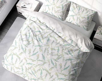 Duvet Cover Fresh Wildflower Duvet Cover Set Spring Floral Bedding, Botanical Duvet Cover King Queen Full Double Twin. 100% Cotton Sateen
