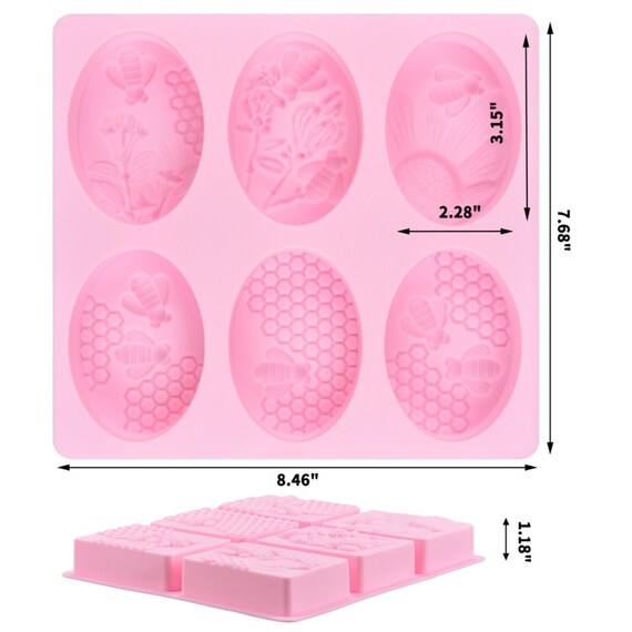 Soap Mold 6 Cavity Rectangle Silicone Molds for Handmade Soap Making  Reusable Soap 