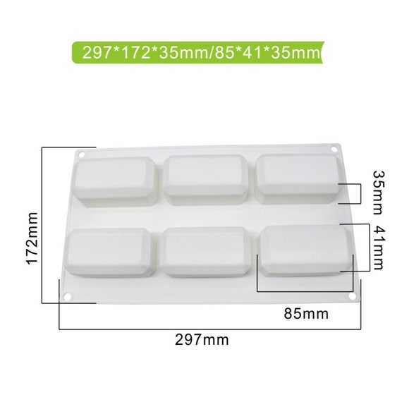 Soap Mold 6 Cavity Rectangle Silicone Molds for Handmade Soap