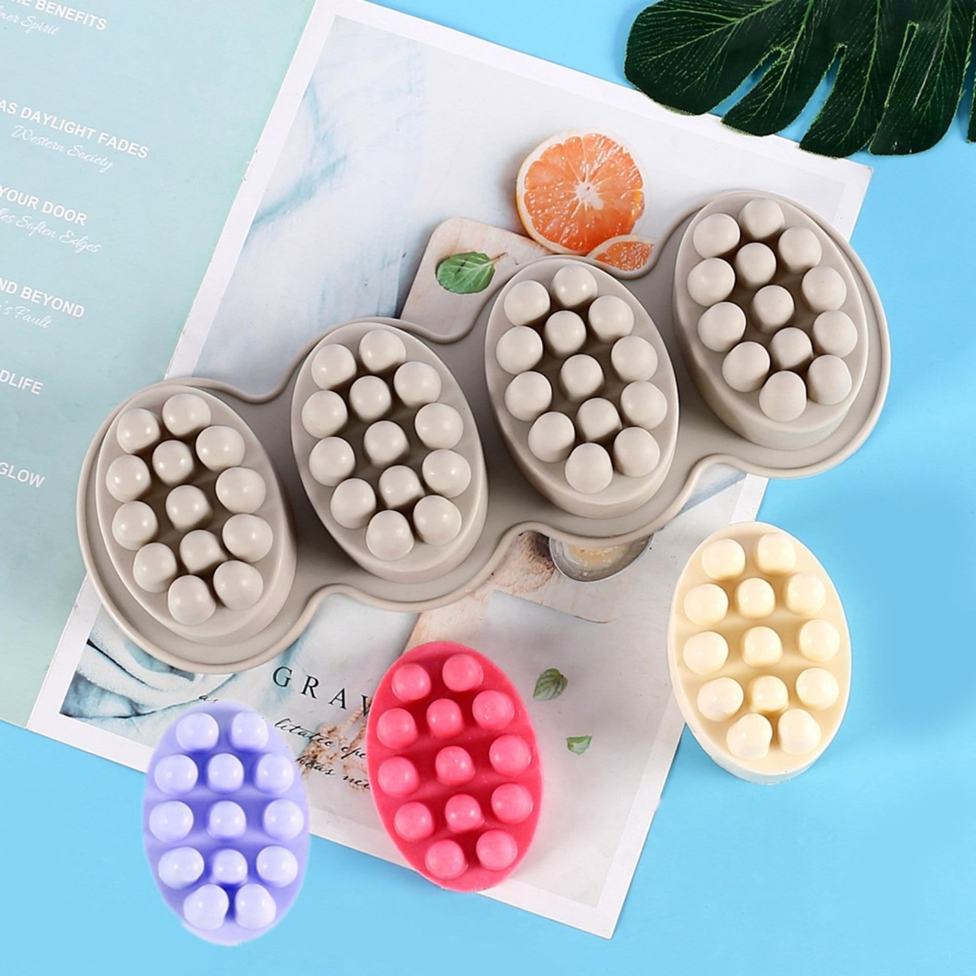 2 Pack 3D Silicone Massage Bar Soap Molds, 4 Cavities Soap Molds for Soap  Making, Handmade Hair Comb/Brush/Shampoo Ice Mold for Hair Care