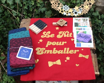 KIT para regalar furoshiki, telas reutilizables para regalo