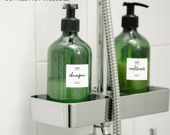 Minimalist Home Labels, Modern shampoo & conditioner stickers, Waterproof labels, Bathroom Organization labels