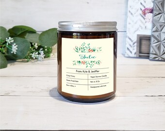 Personalized soy wax candle, Thanksgiving | Christmas Candle Gift