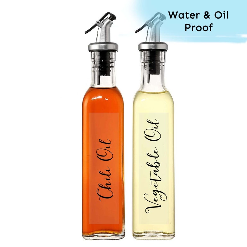 Modern Oil & Vinegar Bottle Labels Minimalist Waterproof Etsy