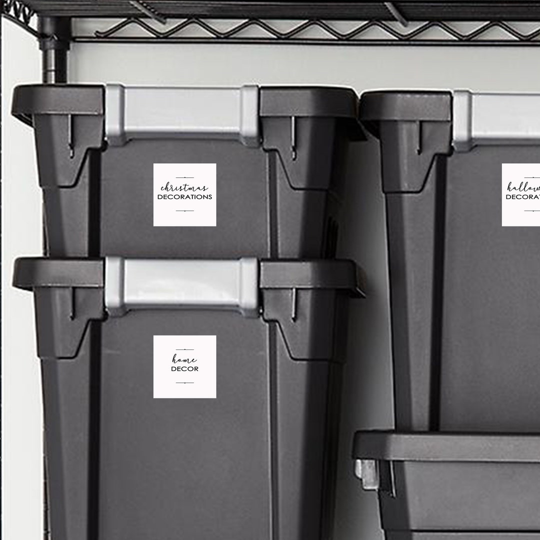 Storage Unit Sticker Garage | Basement | Tote Decals | Holiday Décor | Storage Bin ...