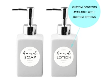 Waterresistant Round Labels, Dish Soap, Hand Soap Labels, Lotion Labels, Minimalist Kitchen Organization Stickers-Circle 2" x 2"
