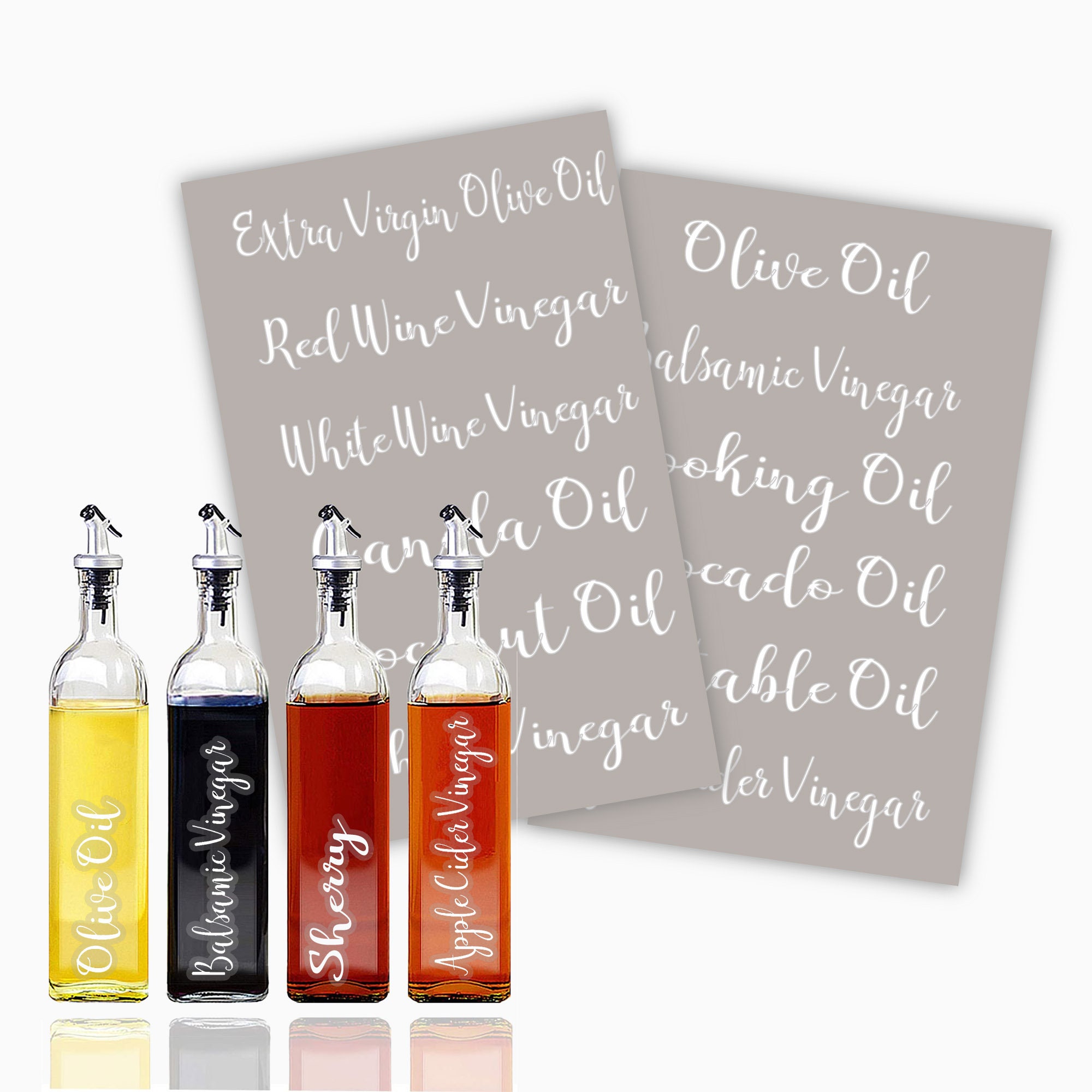 Modern Oil & Vinegar Bottle Labels Minimalist Waterproof Etsy