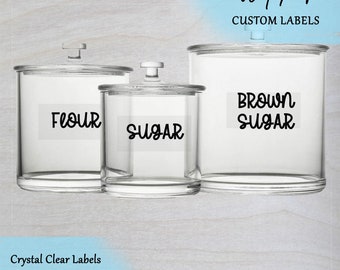 Etiquetas transparentes resistentes a la intemperie, conjunto de etiquetas de contenedores de almacenamiento de cocina, calcomanía de pegatinas de botes de tarro de albañil, pegatinas de despensa