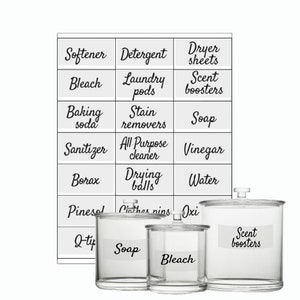 Laundry Organization Farmhouse Label for Glass Jars, Canisters, Home Storage Organization Washroom decal stickers