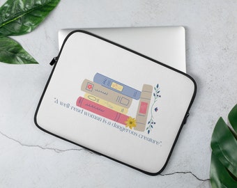 Book Lovers Laptop Sleeve, Gift for Book Lover, Author, Reader, Editor, Women's Tech Accessories