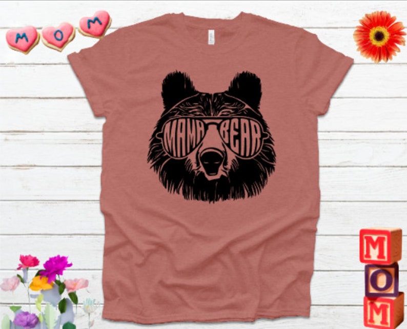 Mom T-shirt Grizzly Mama Bear | Etsy