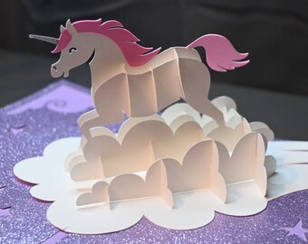 3D Pop-Up Unicorn Birthday Card - Magical Unicorn Surprise&quot;