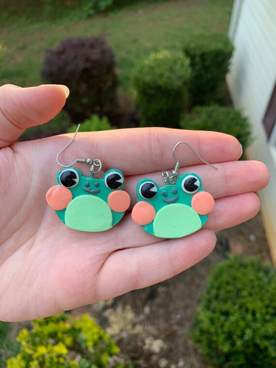 frog earrings etsy