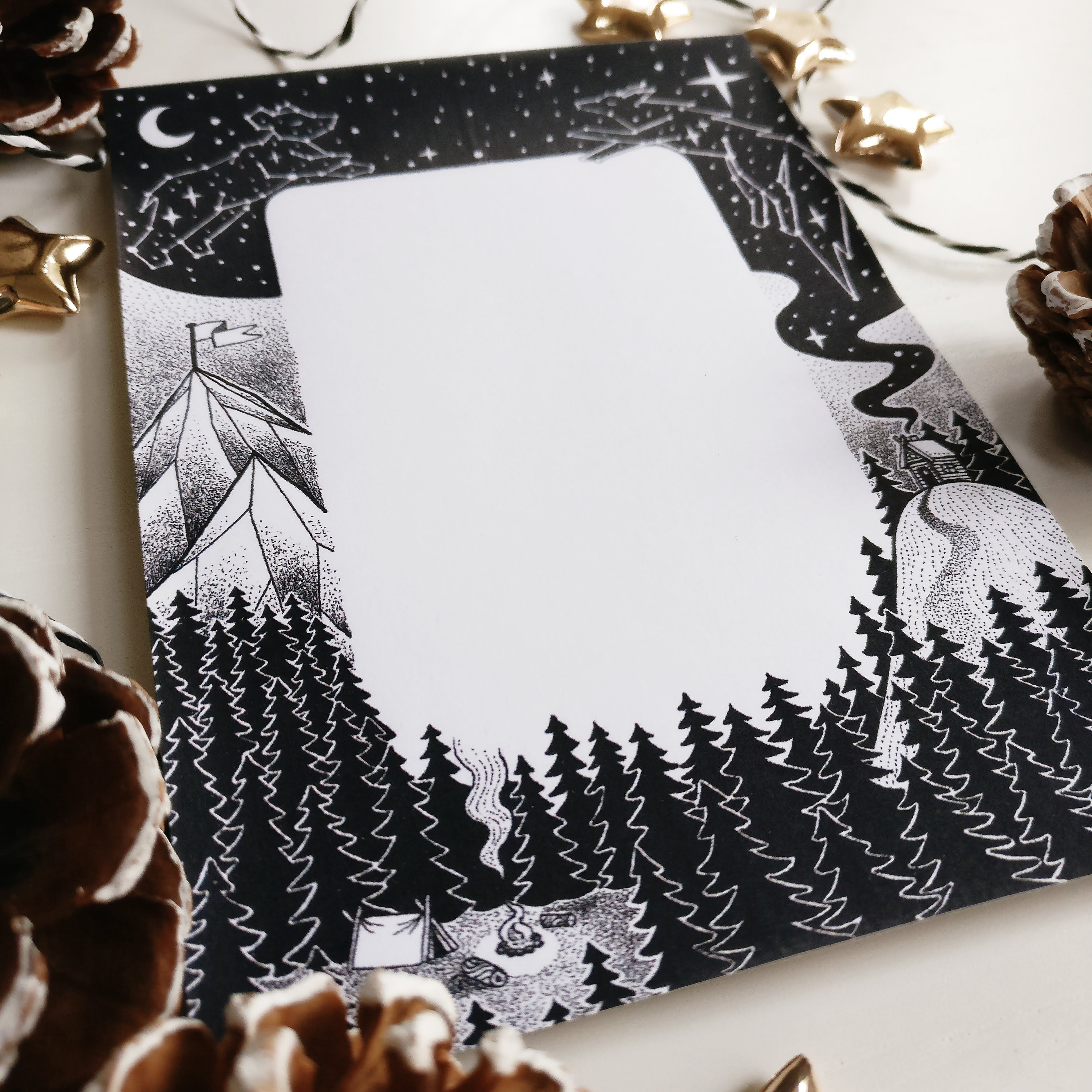 Memo Pad Notizblock Notepad Nature Forest Night Sky | Etsy
