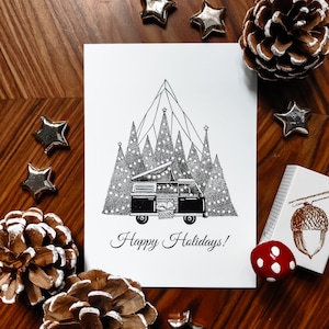 Fox Bus, Festif, Joyeuses Fêtes, Carte postale